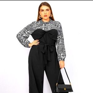 NEW NEW! Shein graphic top, wide-legged jumpsuit.